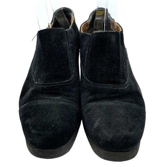Aquatalia Ankle Booties Women 7 Black Suede Shooties Block Heels Slip On Comfort - Picture 5 of 15